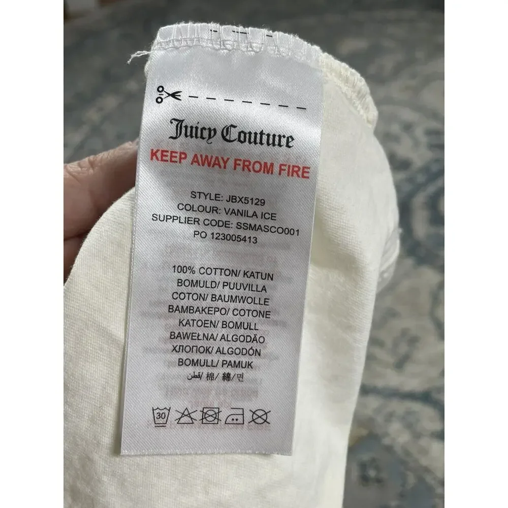 Juicy Couture Girls White Glam Shirt Short Sleeve Size 10/11